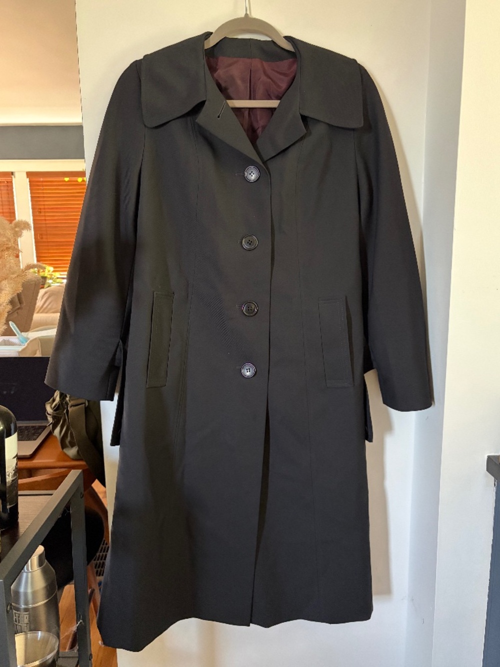 Vintage navy/black long minimalist coat